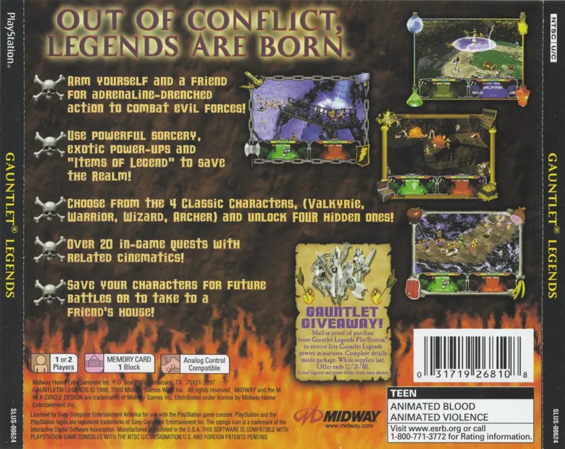 Gauntlet Legends box back