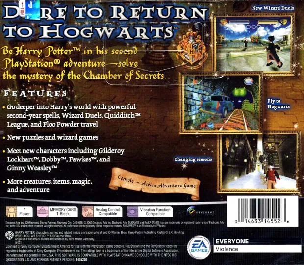 Harry Potter and the Chamber of Secrets box back
