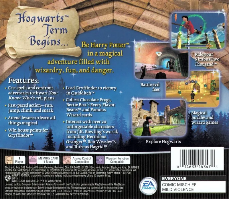 Harry Potter and the Sorcerer's Stone box back