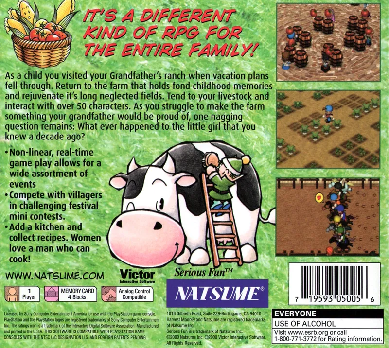 Harvest Moon: Back to Nature box back