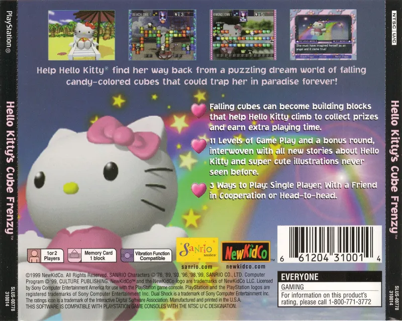 Hello Kitty's Cube Frenzy box back