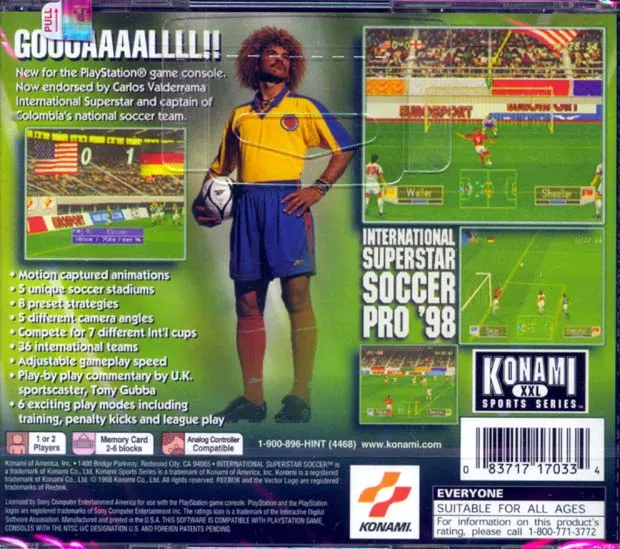 International Superstar Soccer Pro '98 box back