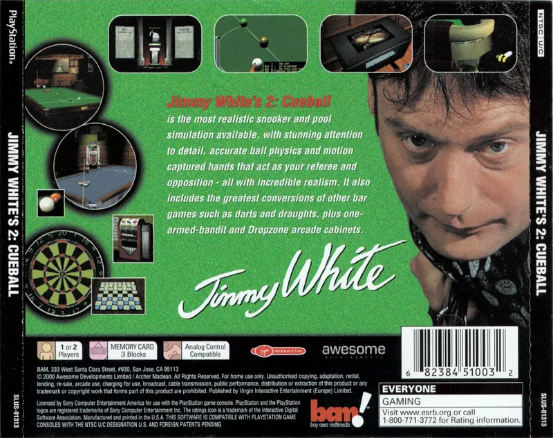 Jimmy White's 2: Cueball box back