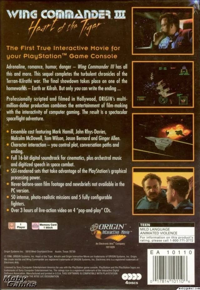 Wing Commander III: Heart of the Tiger box back