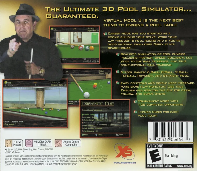 Virtual Pool 3 box back