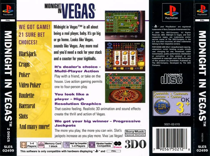 Vegas Games 2000 box back