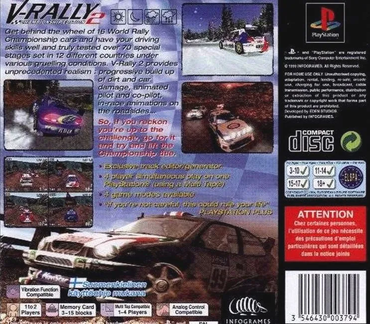 Need for Speed: V-Rally 2 box back