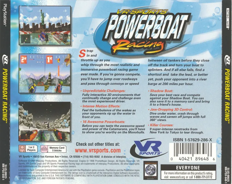 VR Sports: Powerboat Racing box back