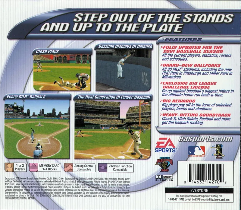 Triple Play Baseball box back