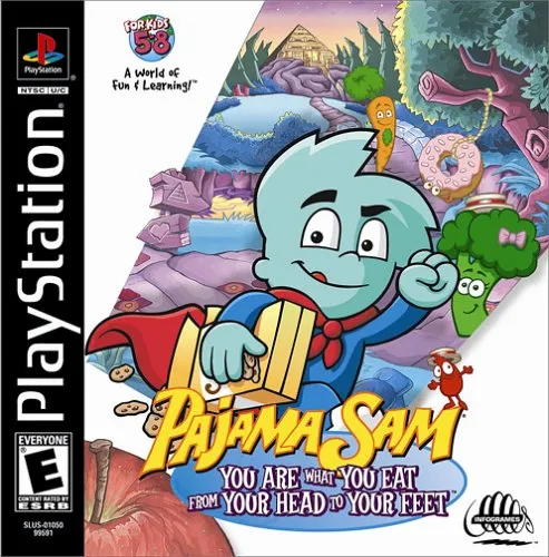 Pajama Sam: You Are what You Eat from Your Head to Your Feet cover art for Sony Playstation