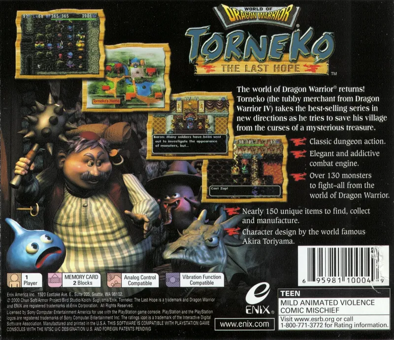 Torneko: The Last Hope box back