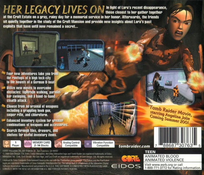 Tomb Raider: Chronicles box back