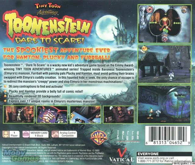 Tiny Toon Adventures: Toonenstein: Dare to Scare! box back