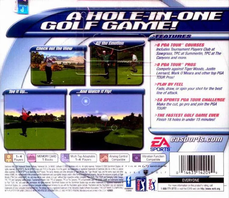 Tiger Woods PGA Tour Golf box back