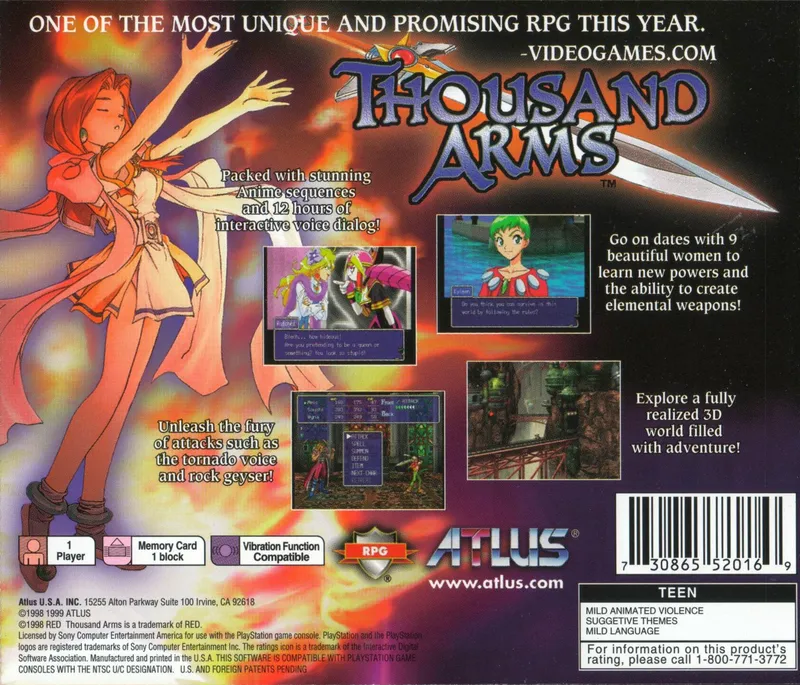 Thousand Arms box back
