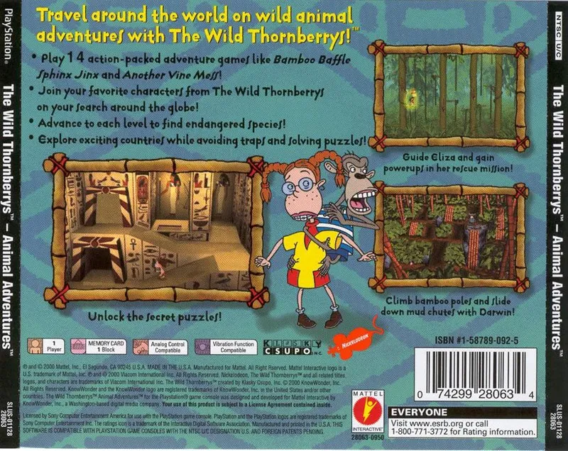 The Wild Thornberrys: Animal Adventures box back
