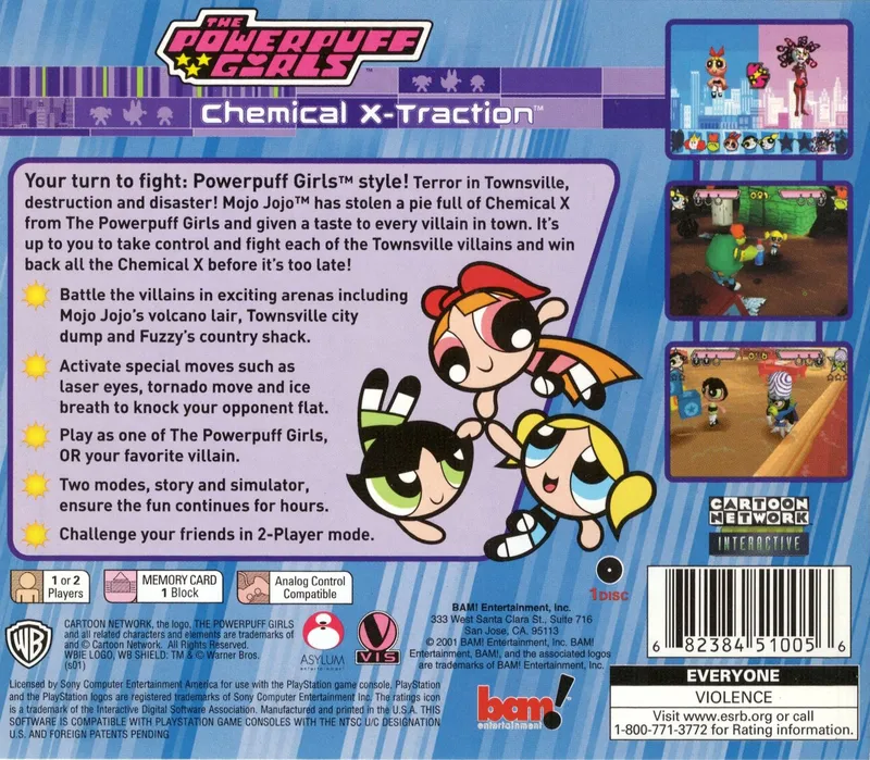 The Powerpuff Girls: Chemical X-Traction box back