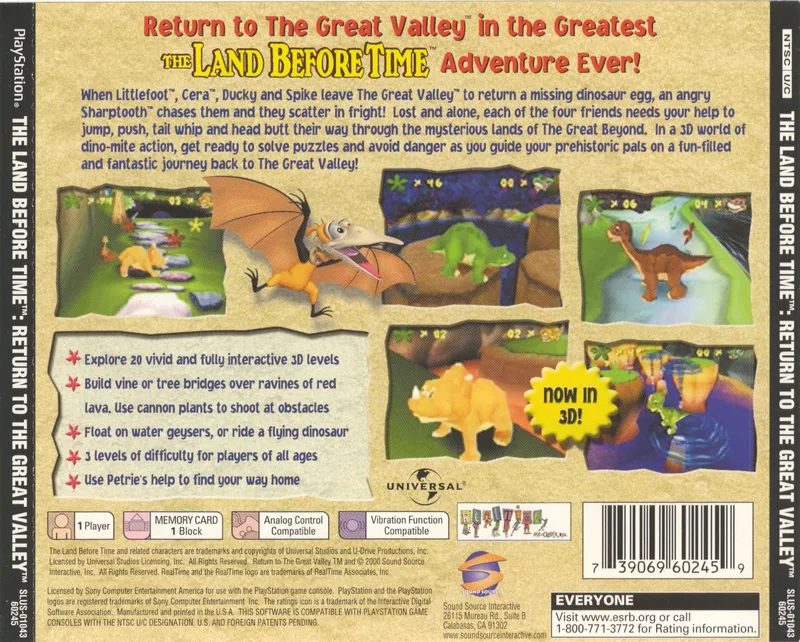 The Land Before Time: Return to the Great Valley box back
