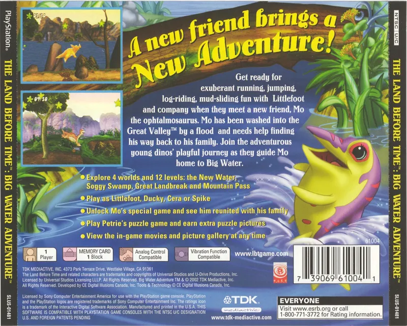 The Land Before Time: Big Water Adventure box back