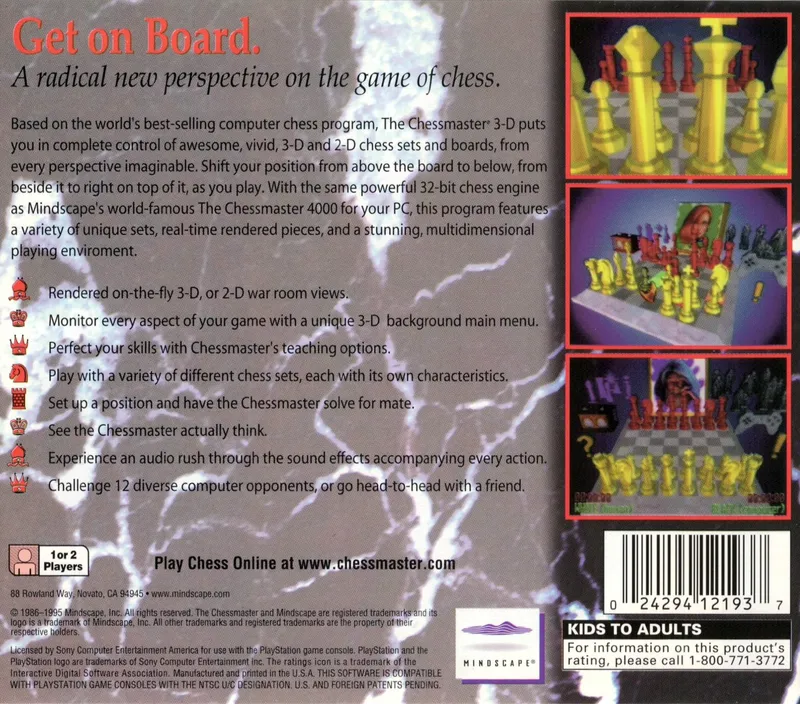 The Chessmaster 3-D box back