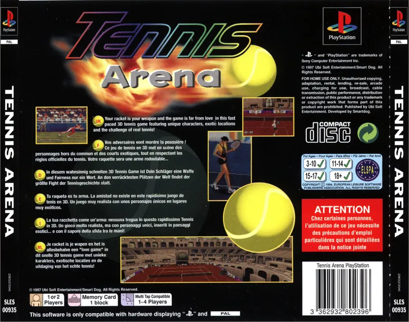 Tennis Arena box back