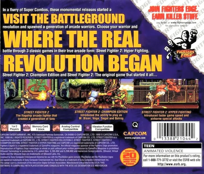Street Fighter Collection 2 box back