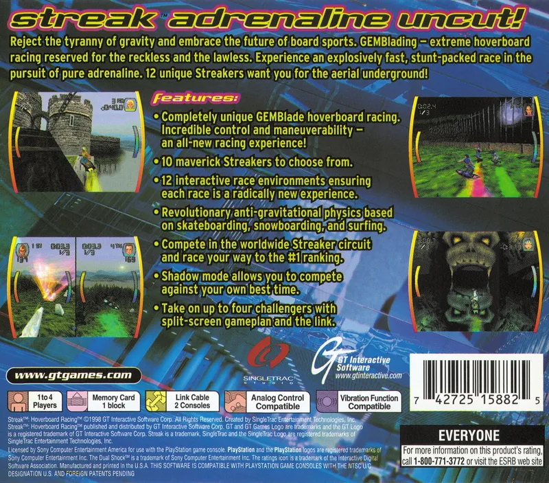 Streak: Hoverboard Racing box back