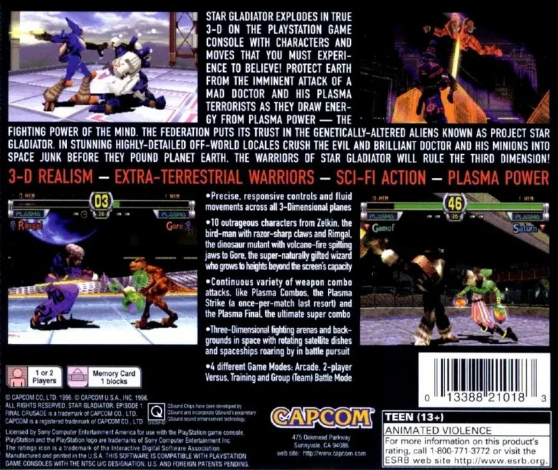 Star Gladiator: Episode 1: Final Crusade box back