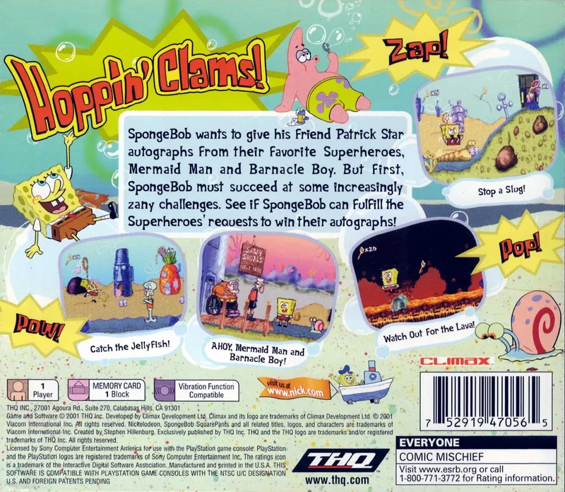 SpongeBob SquarePants: SuperSponge box back