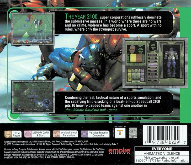 Speedball 2100 box back
