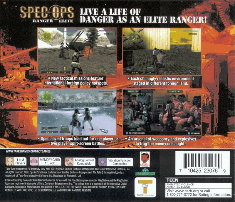 Spec Ops: Ranger Elite box back