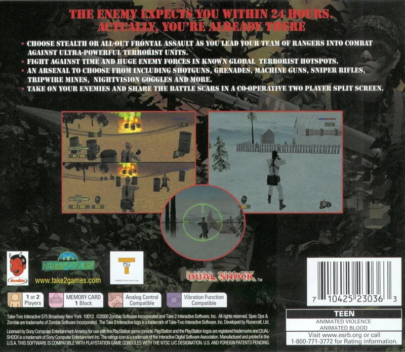 Spec Ops: Stealth Patrol box back