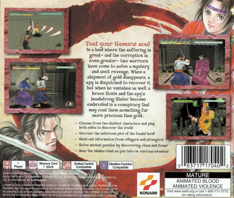 Soul of the Samurai box back