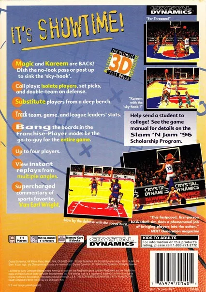 Slam 'n Jam '96 Featuring Magic & Kareem box back