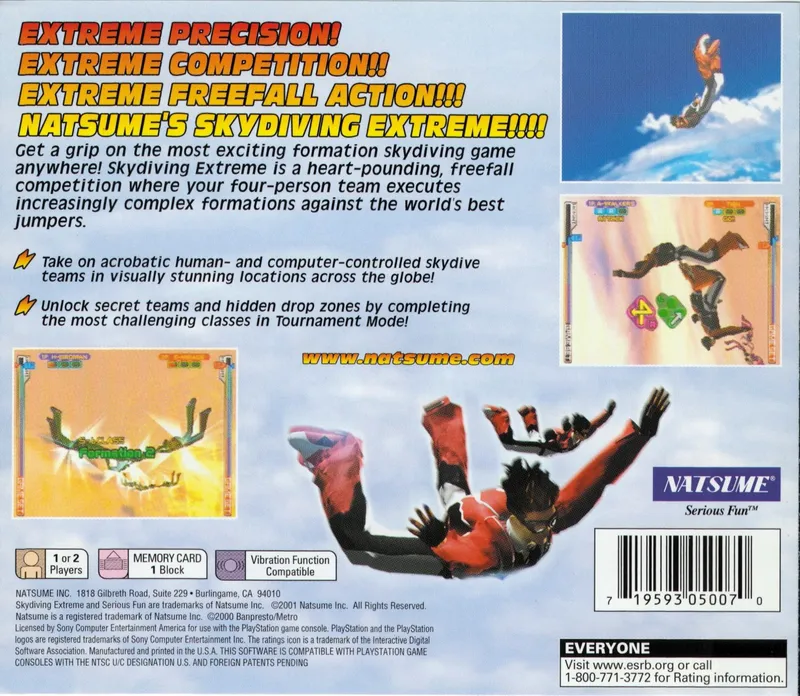 Skydiving Extreme box back