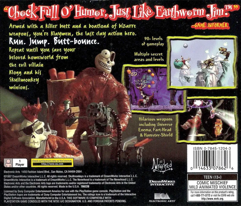 Skullmonkeys box back