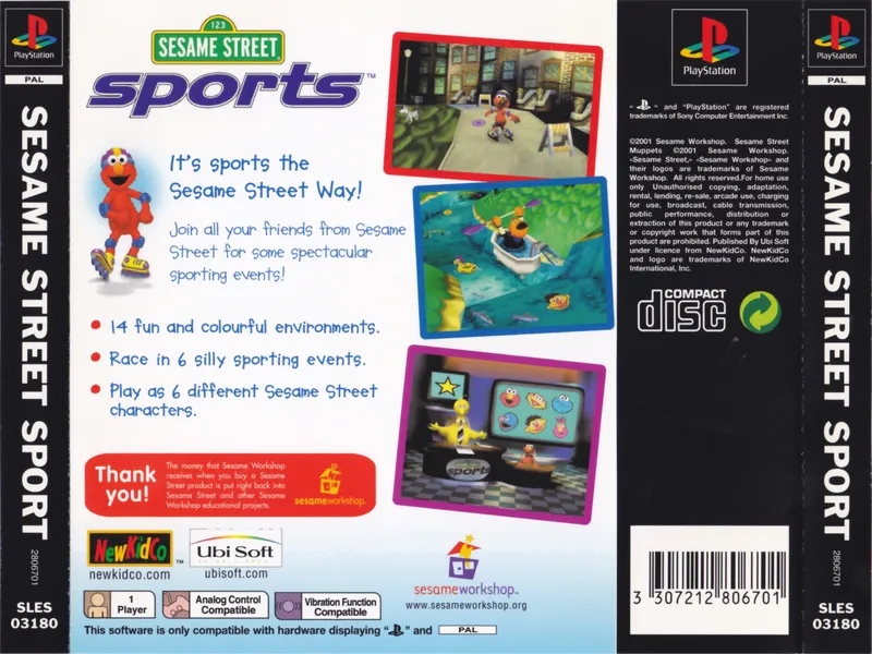 Sesame Street Sports box back