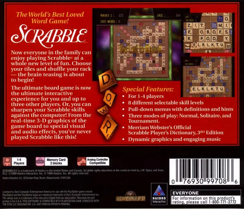 Scrabble: Crossword Game box back