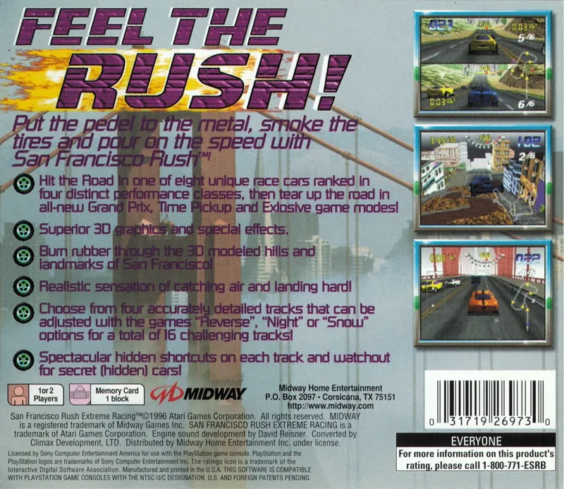 San Francisco Rush: Extreme Racing box back
