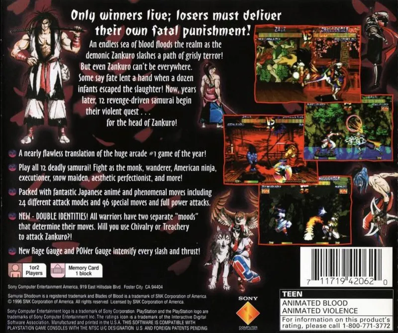 Samurai Shodown III: Blades of Blood box back