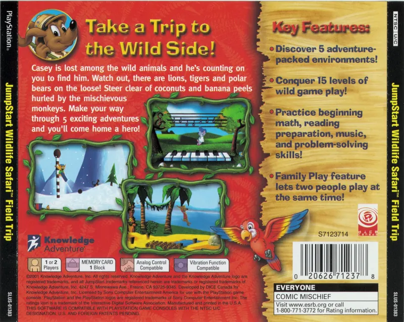 JumpStart Wildlife Safari: Field Trip box back