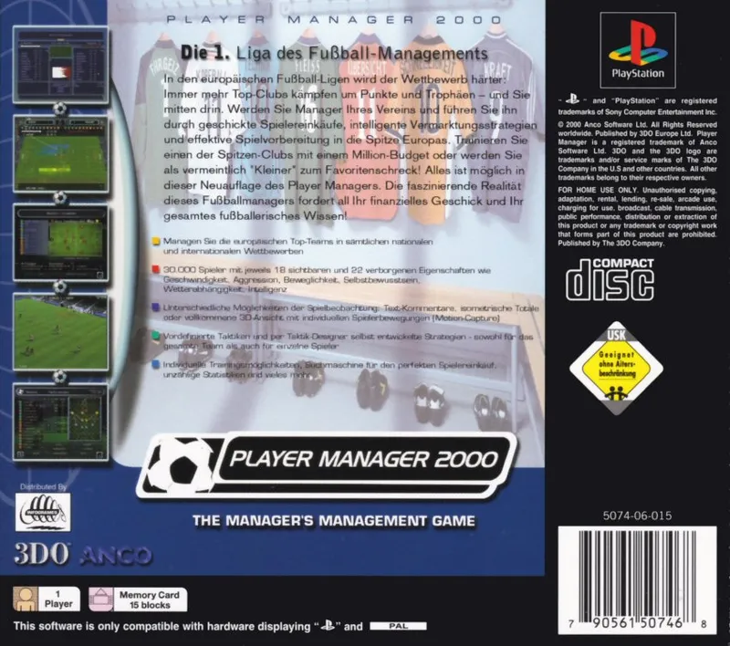 Player Manager 2000 box back
