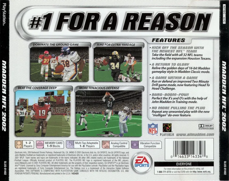 Madden NFL 2002 box back