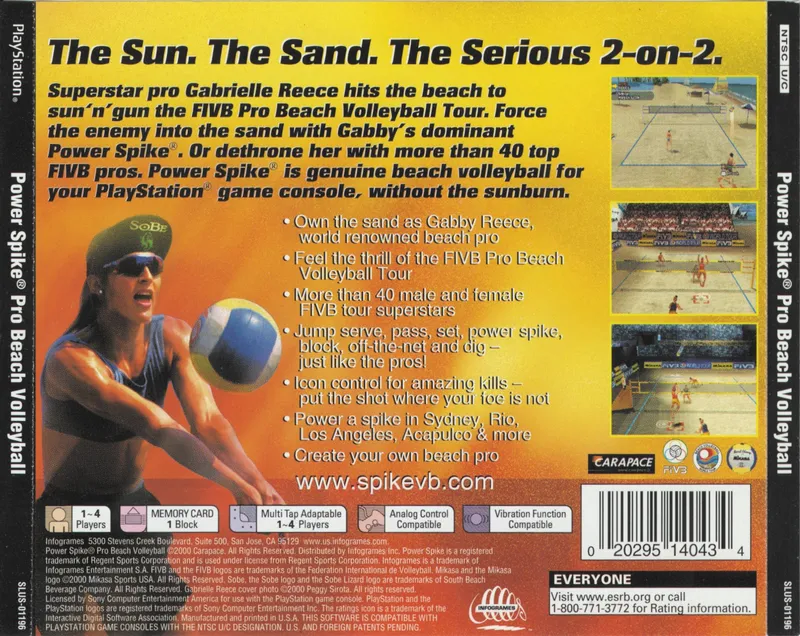 Power Spike: Pro Beach Volleyball box back