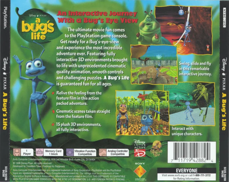 Disney-Pixar A Bug's Life box back