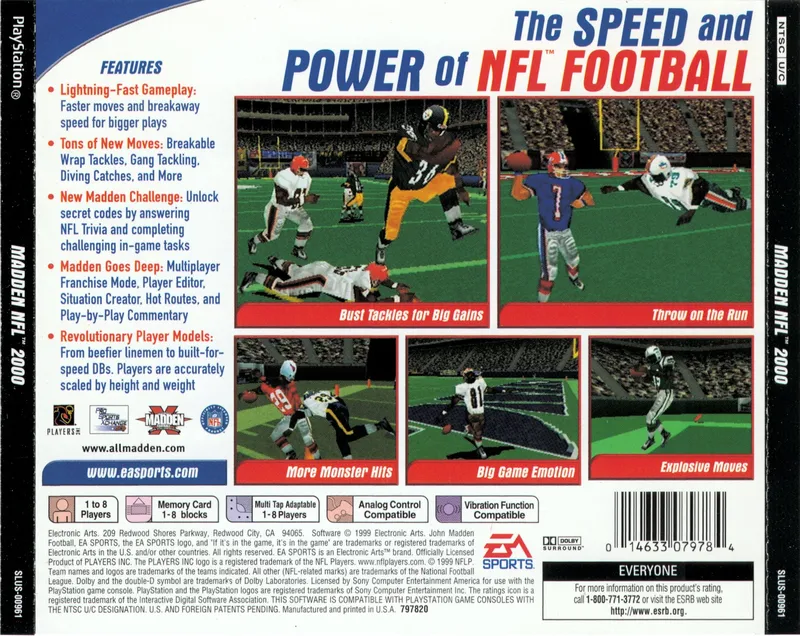 Madden NFL 2000 box back