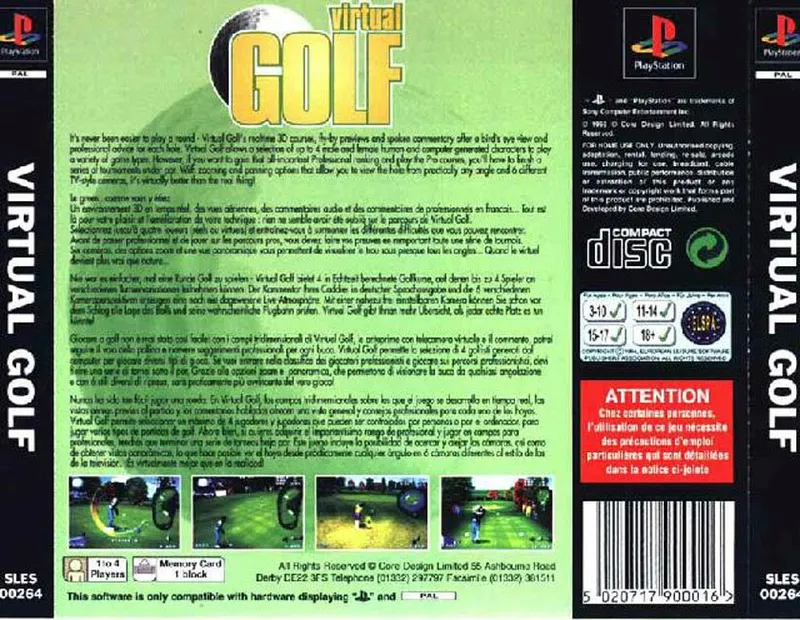 Virtual Golf box back