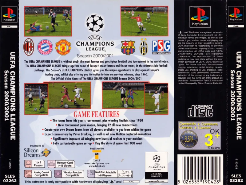 UEFA Champions League: Season 2000-2001 box back