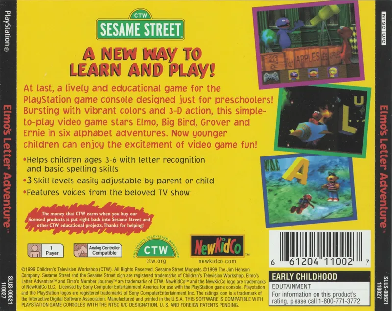 Elmo's Letter Adventure box back