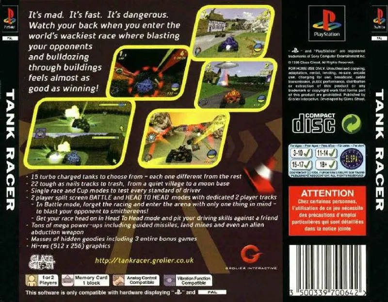 Tank Racer box back